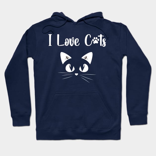 i love cat funny art for cats lovers Hoodie by yassinnox